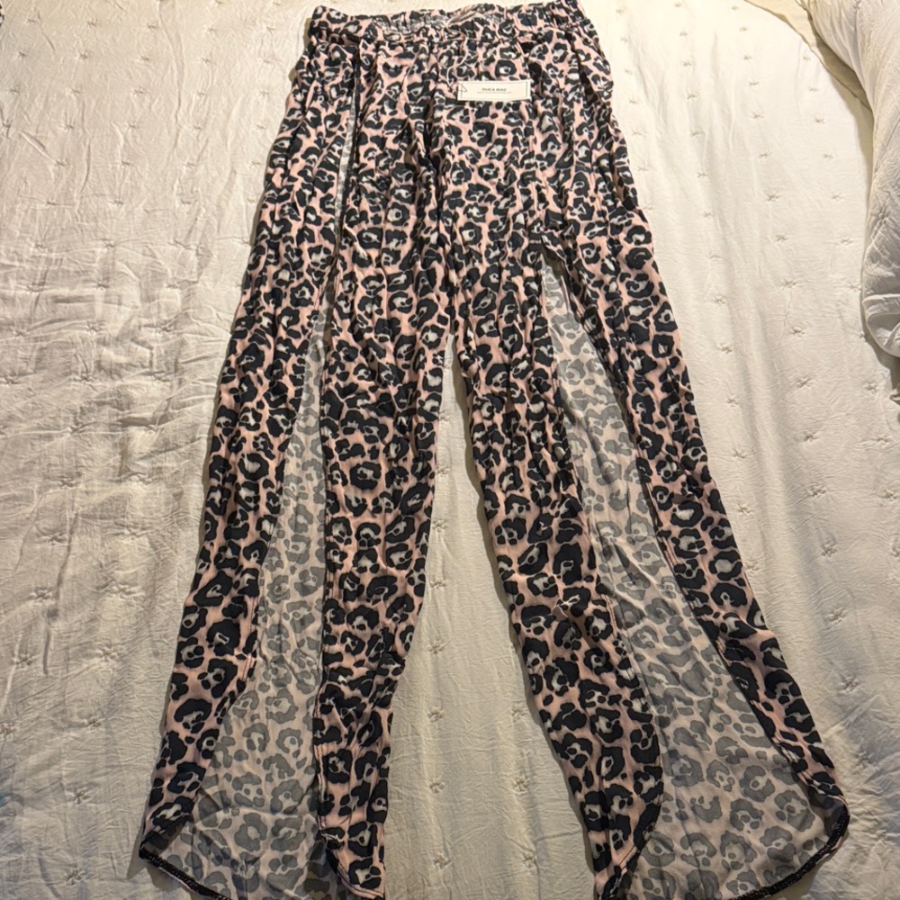 Slit Pants, Leopard beachwear